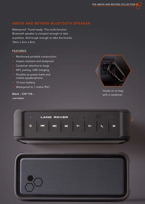 Land Rover Above and Beyond Bluetooth Speaker