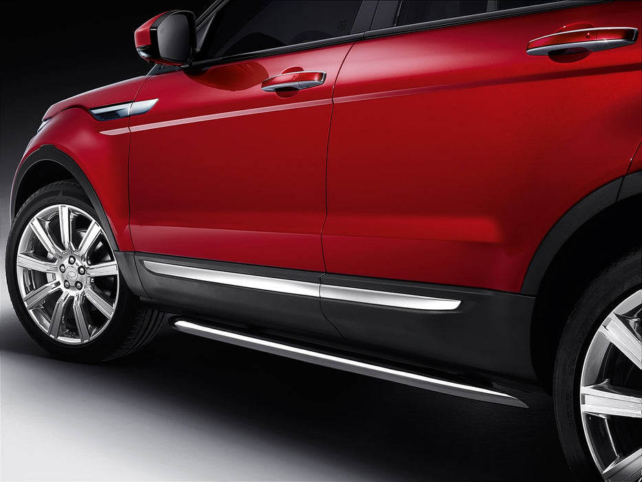 Range Rover Evoque Fixed Side Steps - Brushed Stainless Steel Trim